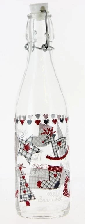Bottiglia in vetro decoro natale christmas gift 500 cc cerve