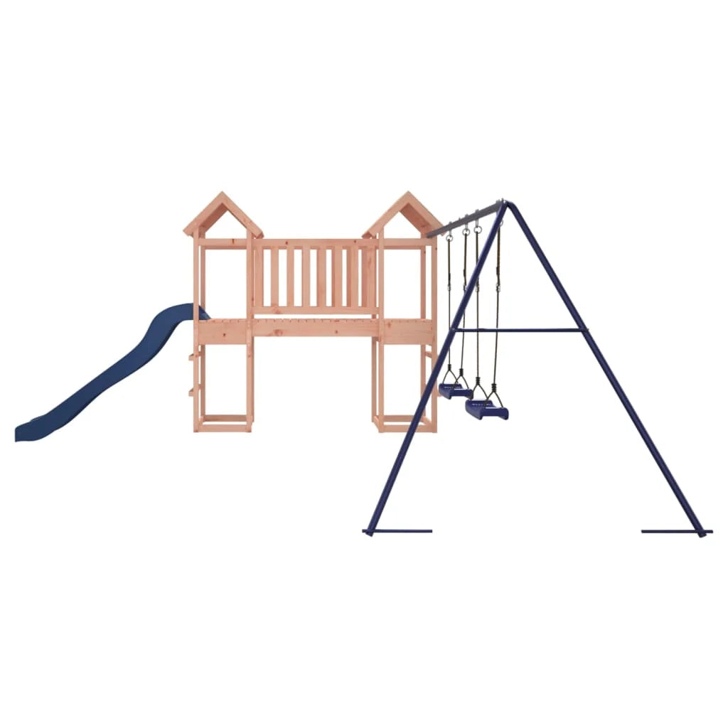 Altalena per parco giochi da esterno scivolo altalena robusta giochi da giardino 308 x 393 x 194 cm legno massello di abete Douglas 02_0004732