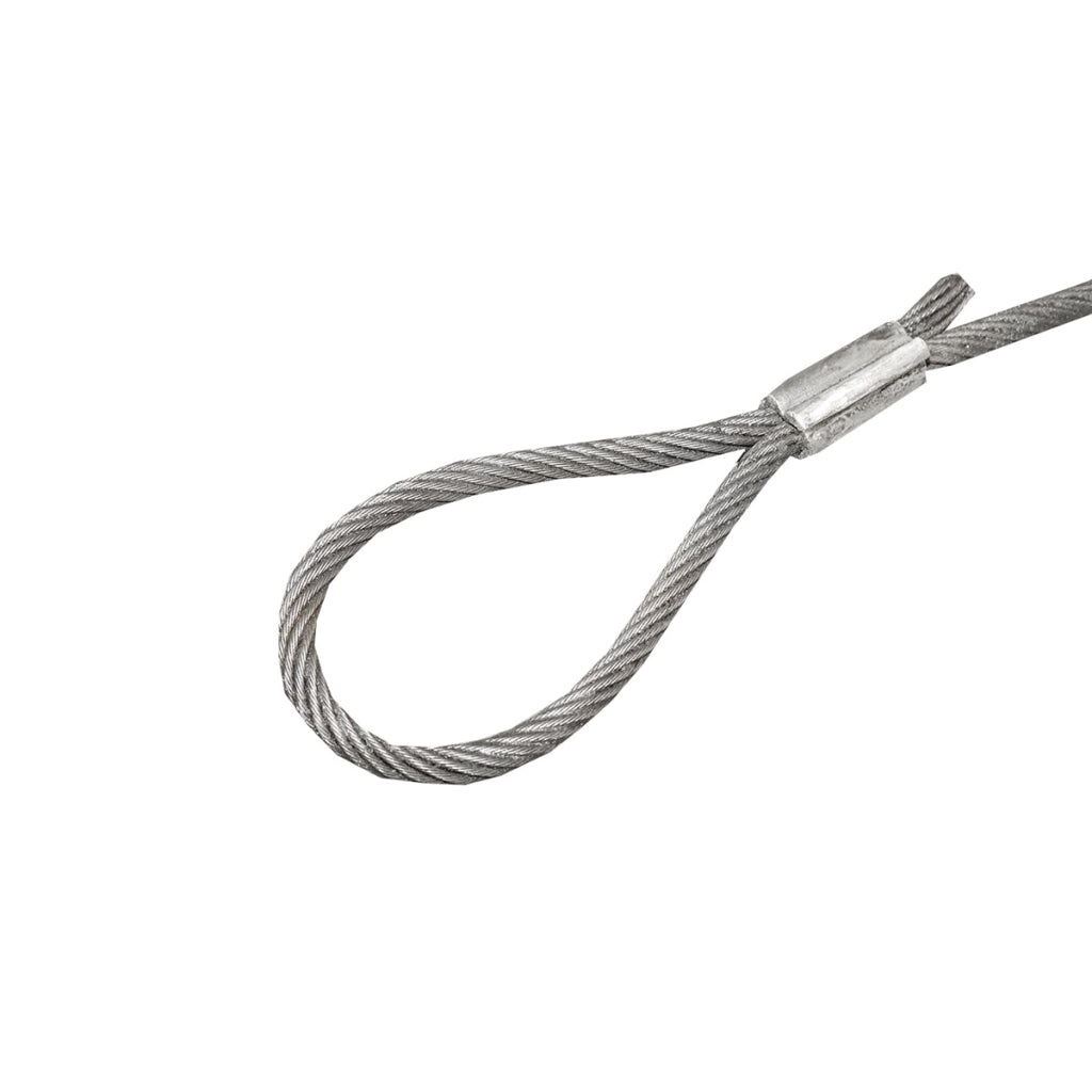 Cavo/fune in acciaio per verricello con spessore di 16 mm e lunghezza di 4 m con anelli per il traino o il sollevamento