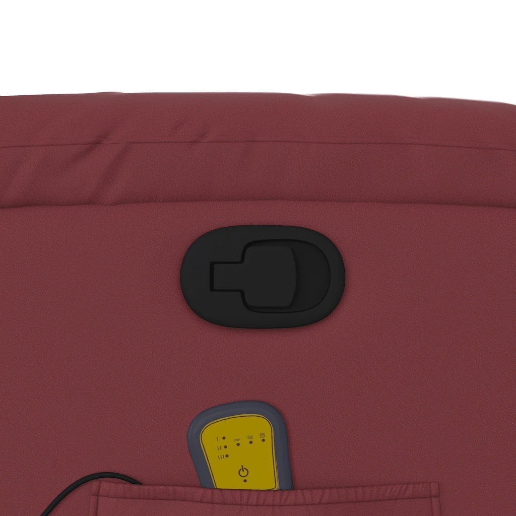 Poltrona Massaggiante | Sedia Relax Reclinabile Rosso vino in Similpelle