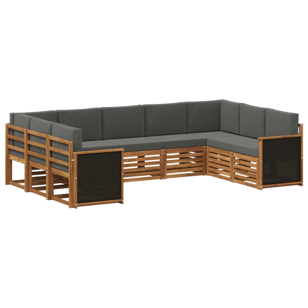 Set di divani da esterno 7 pz Naturale e Antracite 3384823