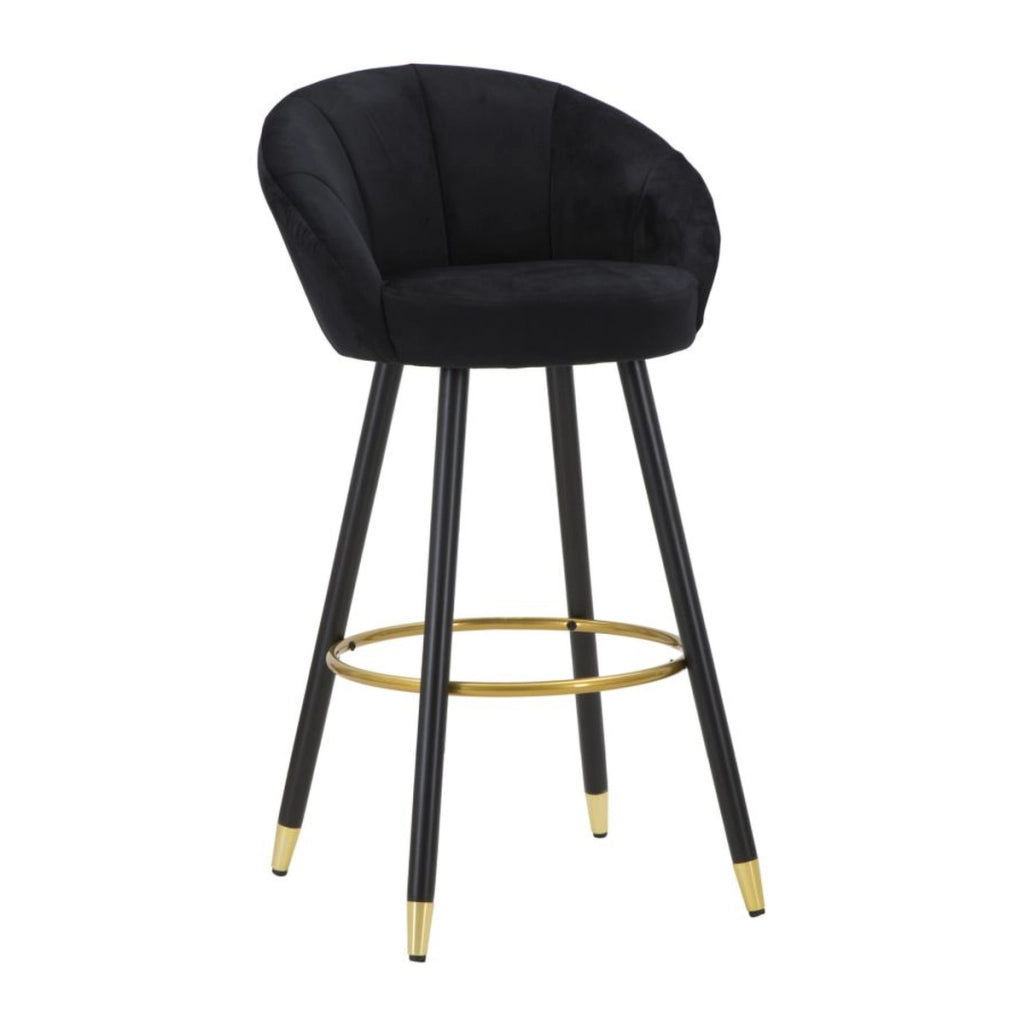 Sgabello Alto VKH430, Nero, Metallo, 55x56x104 cm