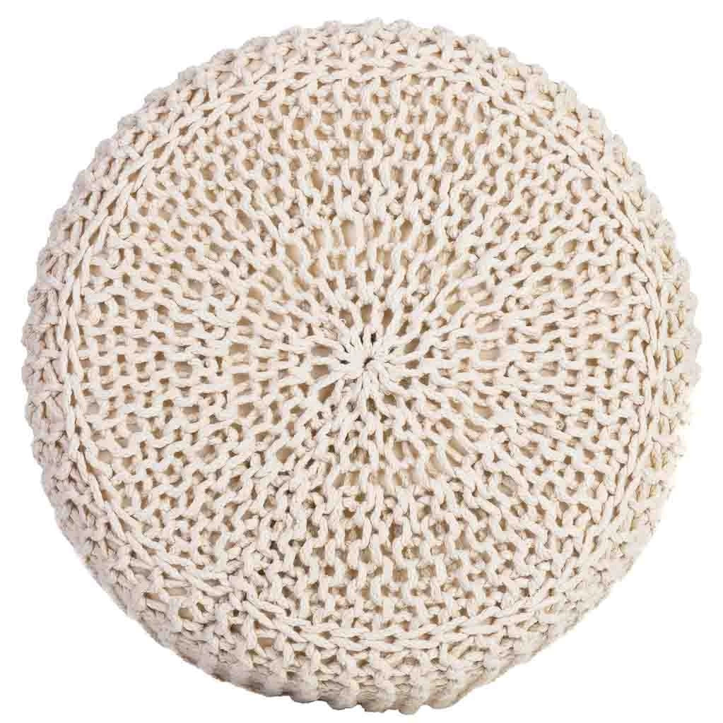 Sgabello in cotone intrecciato e legno giallo 35x35x44h cm