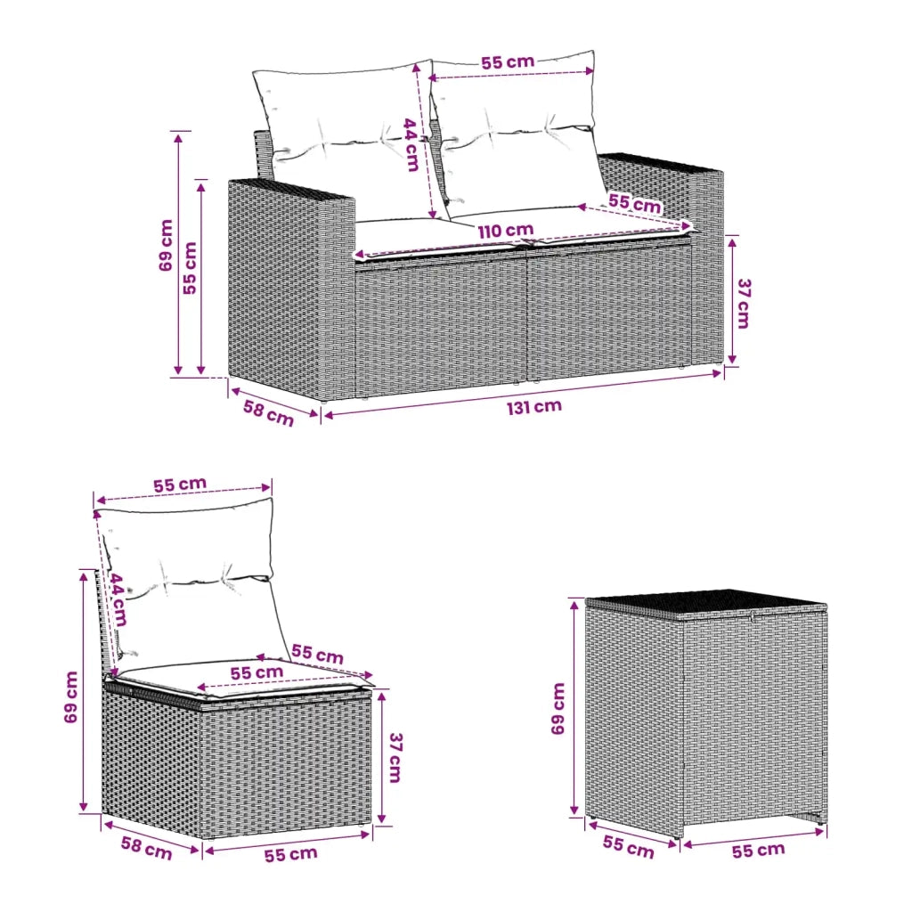 Set di divani 7 pcs Grigio chiaro e grigio scuro 3448792