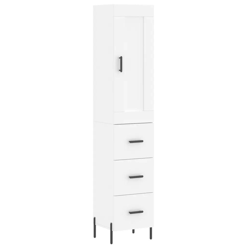 Credenza | Madia | Buffet da pranzo | Armadio da pranzo Bianca 34,5x34x180 cm in Legno Multistrato