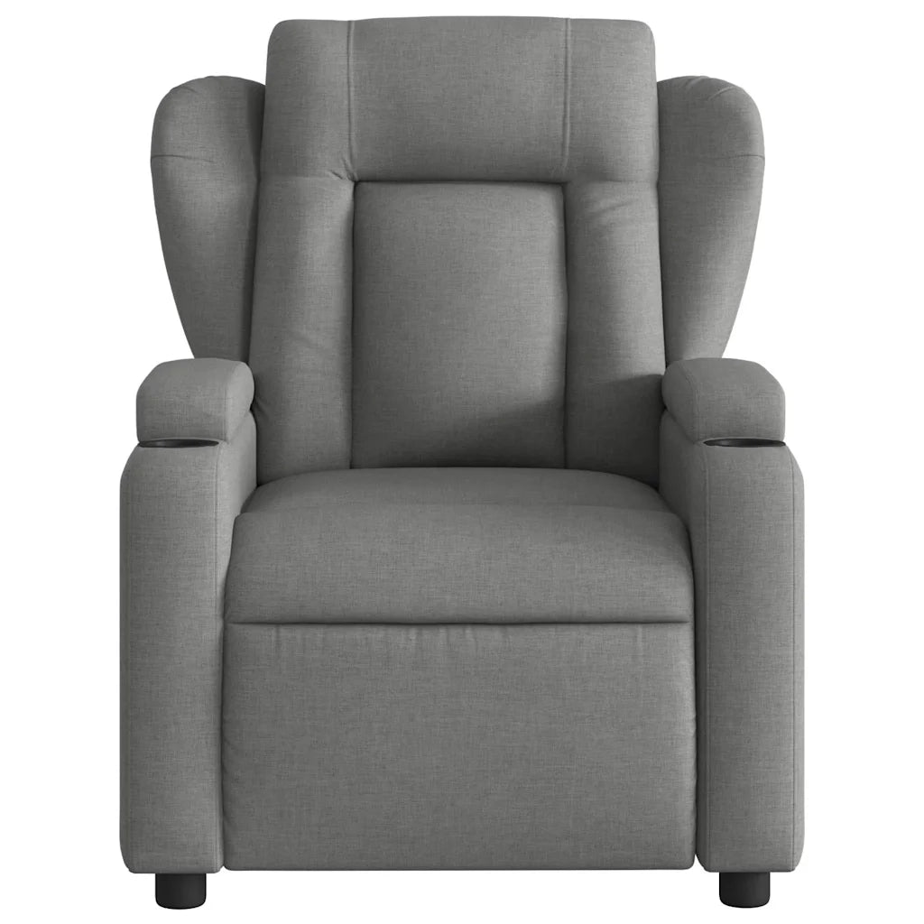 Poltrona Massaggiante Reclinabile Grigio Scuro in Tessuto 372416