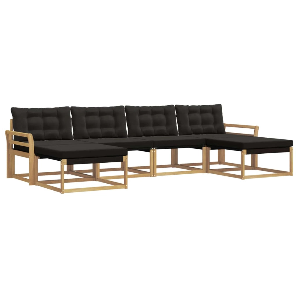 Set di divani da esterno 6 pz Bianco e Nero 3388950
