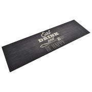 Tappetino da cucina lavabile design elegante 180 x 60 cm antiscivolo confortevole velluto nero 02_0046051