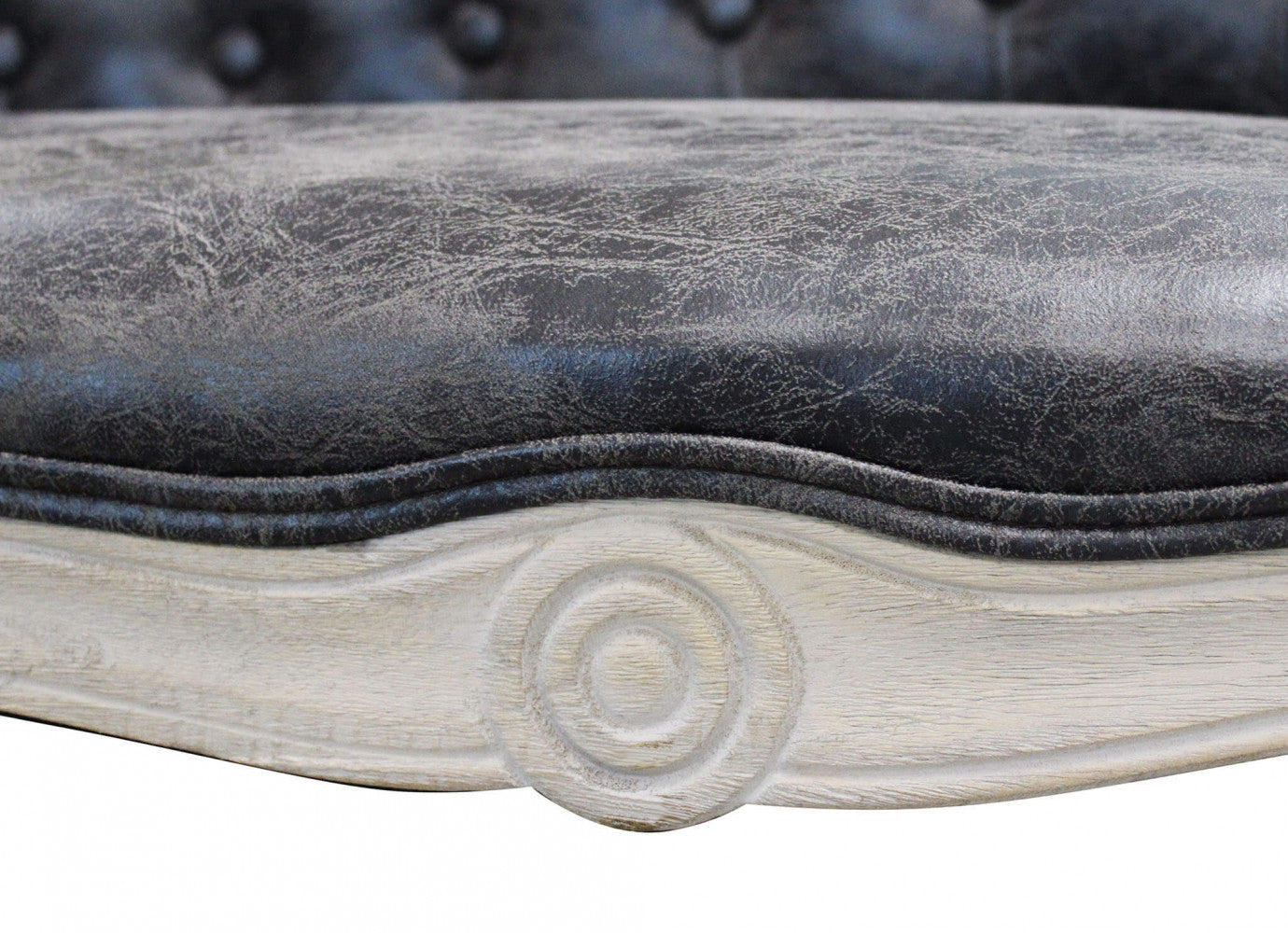 Divano Coleman 107x61x70 h cm in Similpelle Grigio scuro