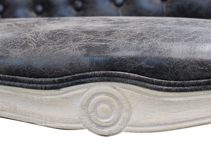 Divano Coleman 107x61x70 h cm in Similpelle Grigio scuro