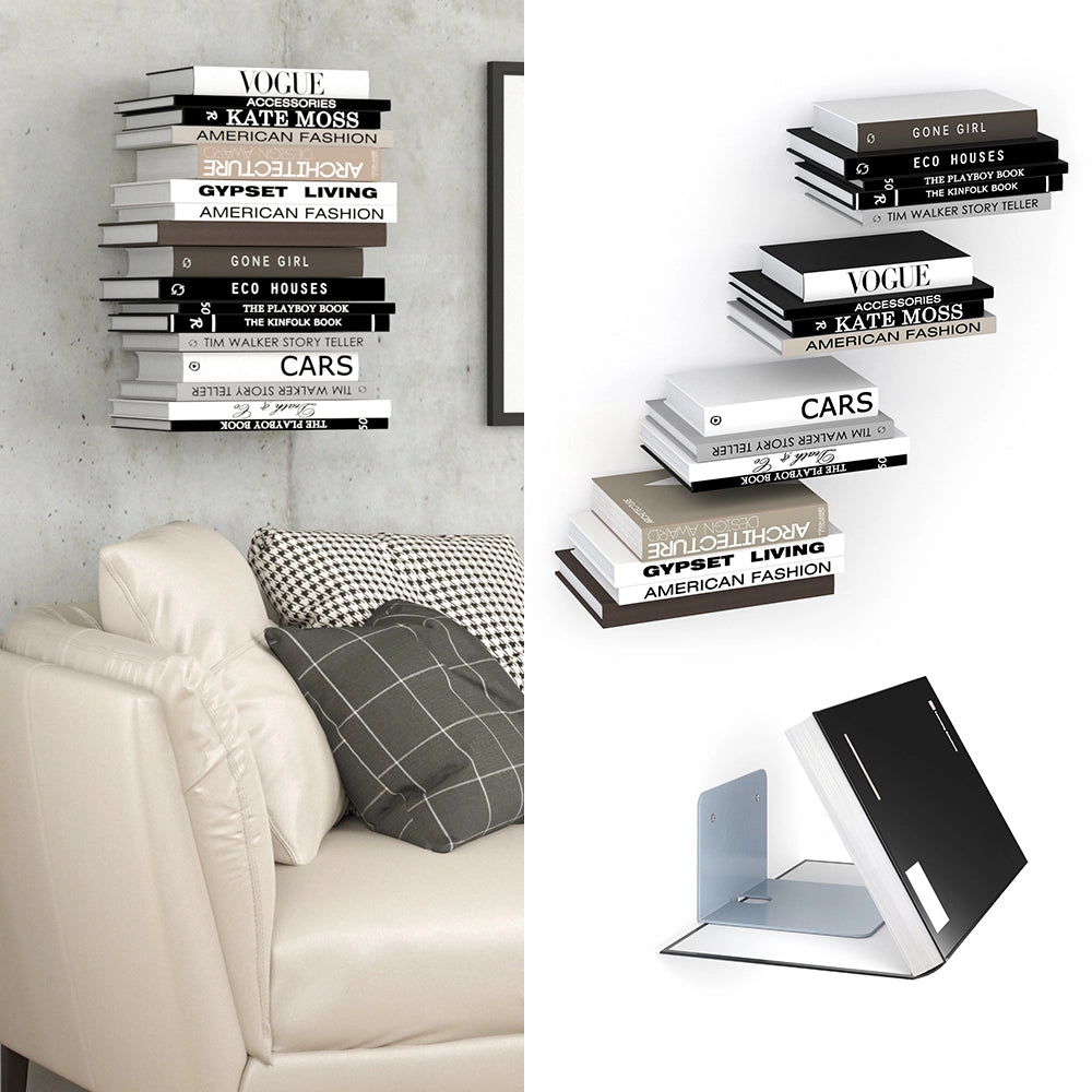 Vicco Libreria da parete Grigio 12.5 x 9 cm Set di 4