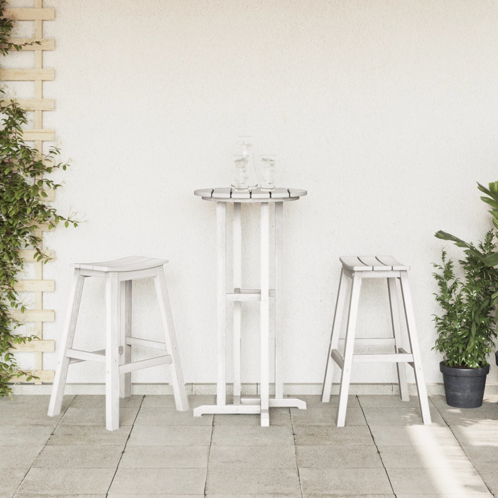 Sgabelli Bar 2 pz Bianco HDPE