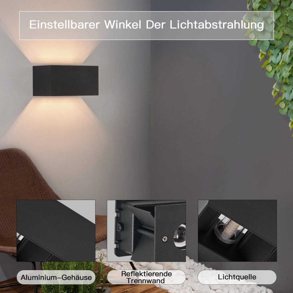 ZMH Applique da parete a LED per interni Applique da parete per esterni G9 bianco caldo IP65