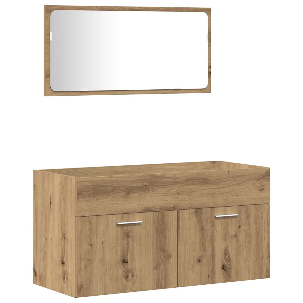 vidaXL Set Mobili da Bagno 3 pz Rovere Artigianale Legno Multistrato