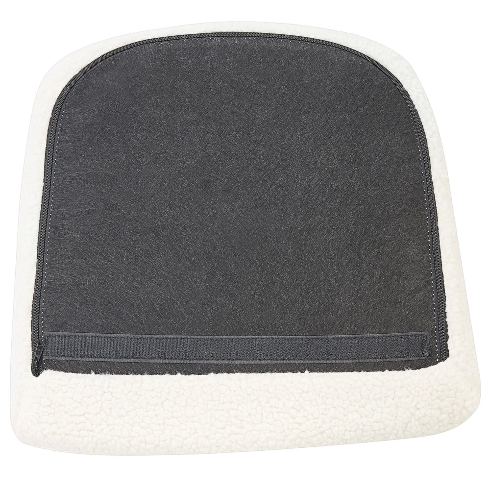 Sedia a dondolo Tessuto poliestere boucle bianco e nero Rivestimento gambe in metallo Pattini Design tradizionale retrò