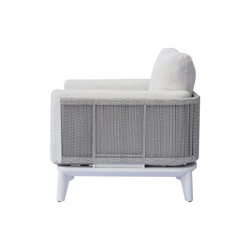 Salotto Nantes Alluminio Bianco E Corda Wicker Moia