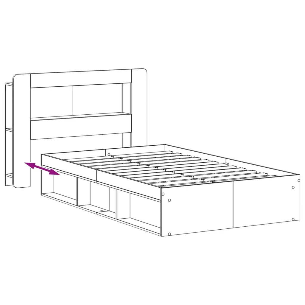 Telaio del letto con storage Legno antico 120 x 190 cm 3433466