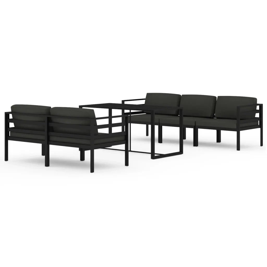 Set Divani da Giardino 6 pz con Cuscini in Alluminio Antracite 3115922