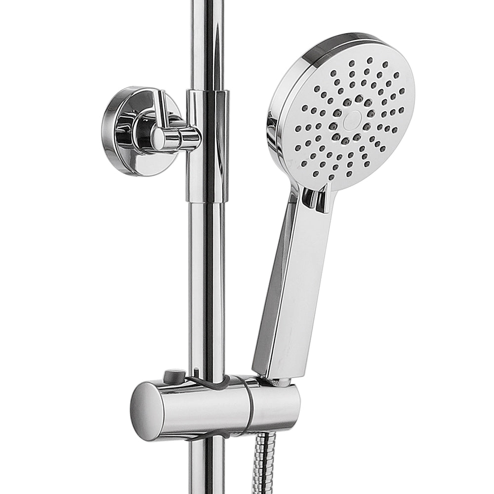 Colonna doccia regolabile H 115 in acciaio inox cromo soffione 22,5 cm