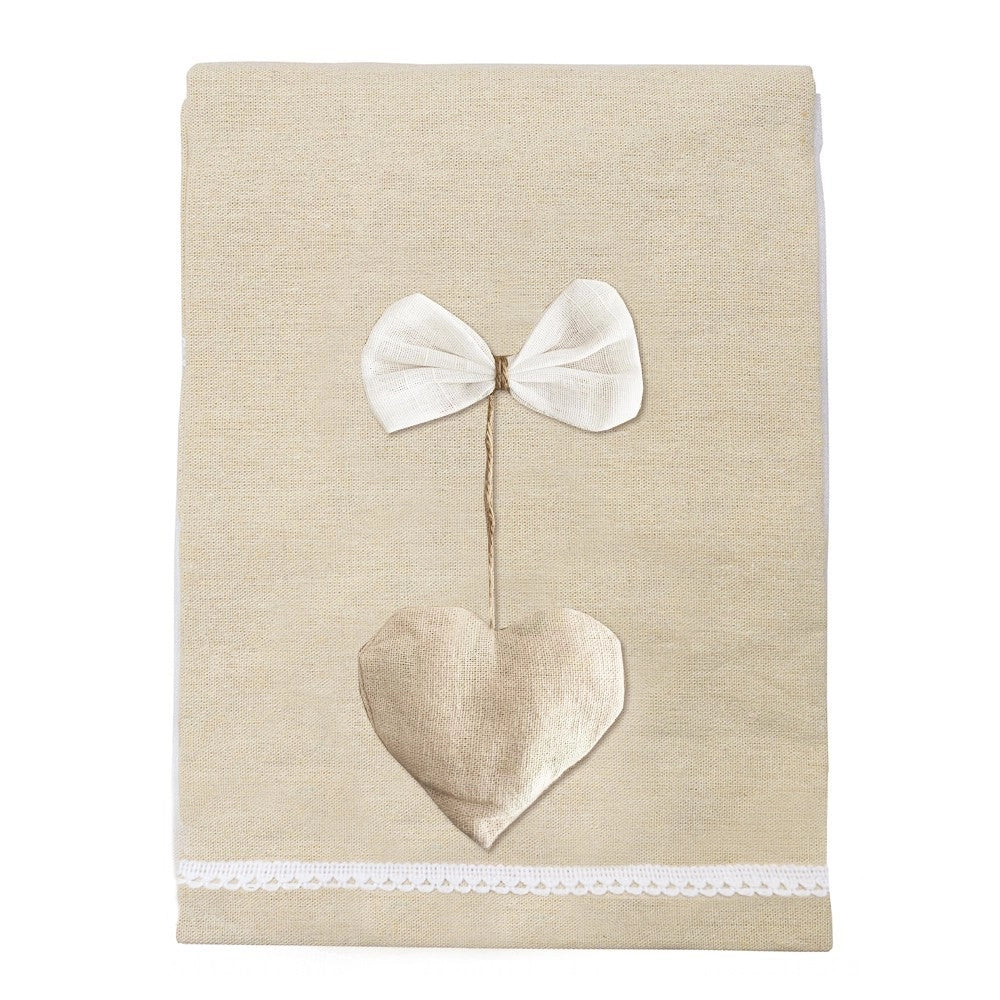 Tende Finestre Porte Interno Coppia 2pz Tessuto Semitrasparente Shabby Chic Rustica 60x150 Cm Beige