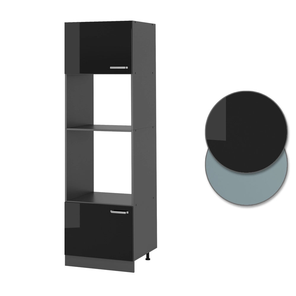 Vicco Set mobili bagno Nero lucido 60 cm