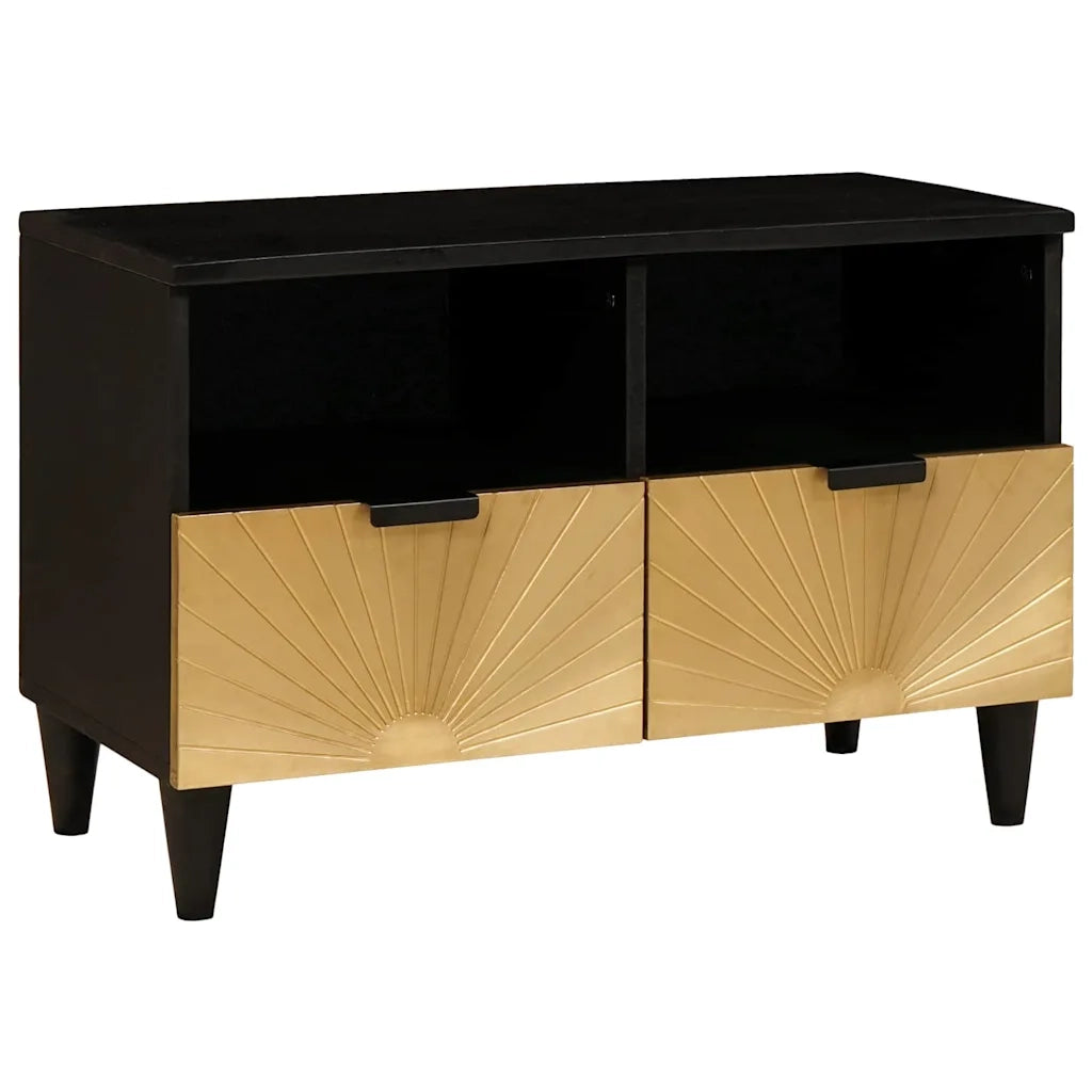 Mobile TV Nero e Oro 70 x 33 x 46 cm Legno multistrato 4017829
