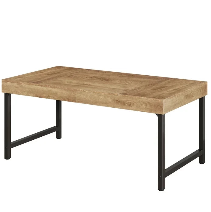 Scrivania da ufficio 140x70x76 cm in MDF nero e marrone stile rustico per smart working