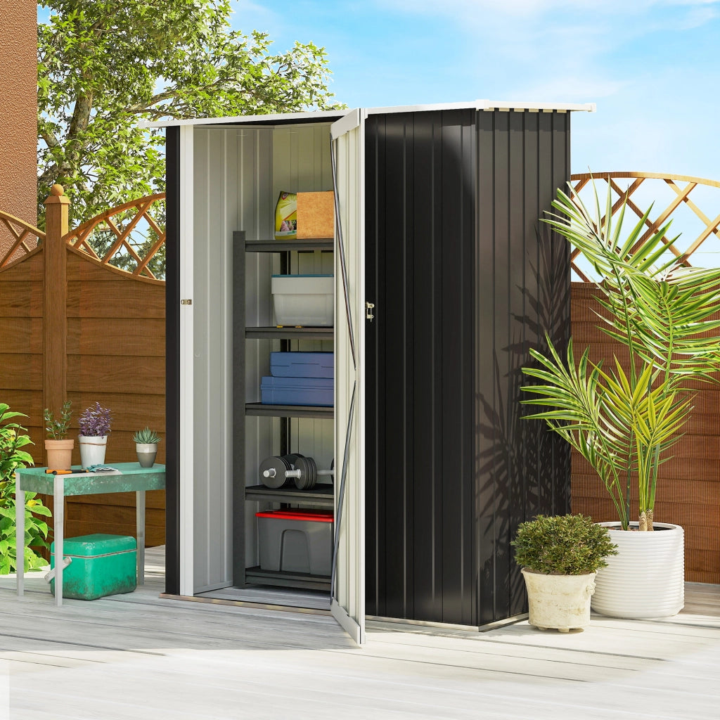 Capanno per attrezzi in metallo ¨C zephmum ¨C scuro 142x86x189 cm