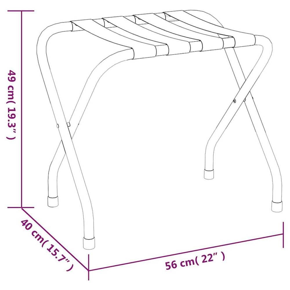 Luggage Rack, Black And Silver, 56x40x49 Cm