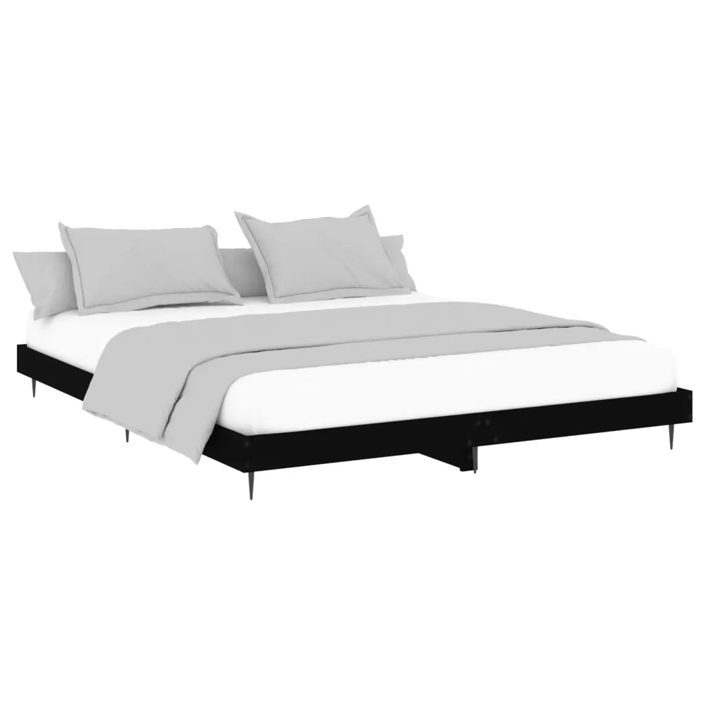 Giroletto senza Materasso Nero 180x200 cm in Legno Multistrato 832222