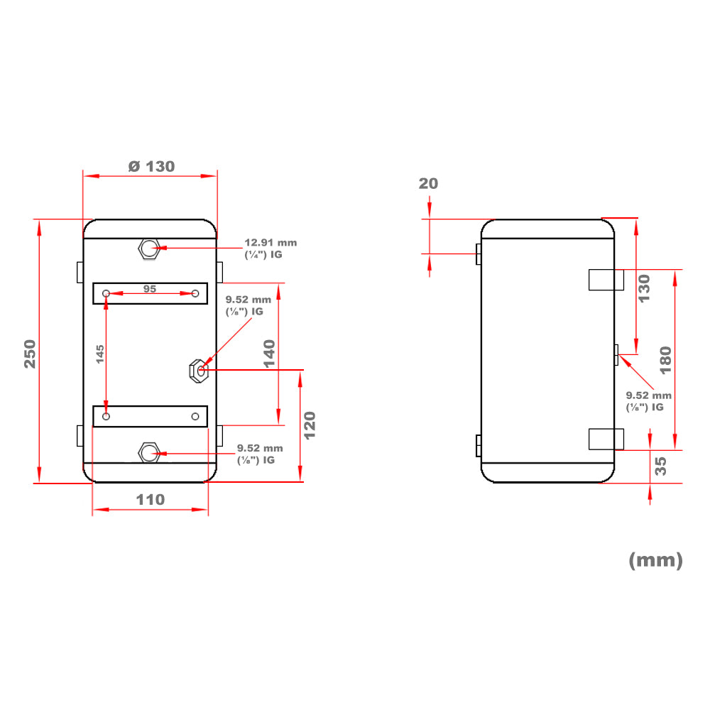 Serbatoio a pressione di ricambio da 3 l per compressore per aerografi AS189