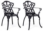 Set 2 Sedie da Giardino 57,5x58x87,5h cm con Braccioli Victoria Antracite