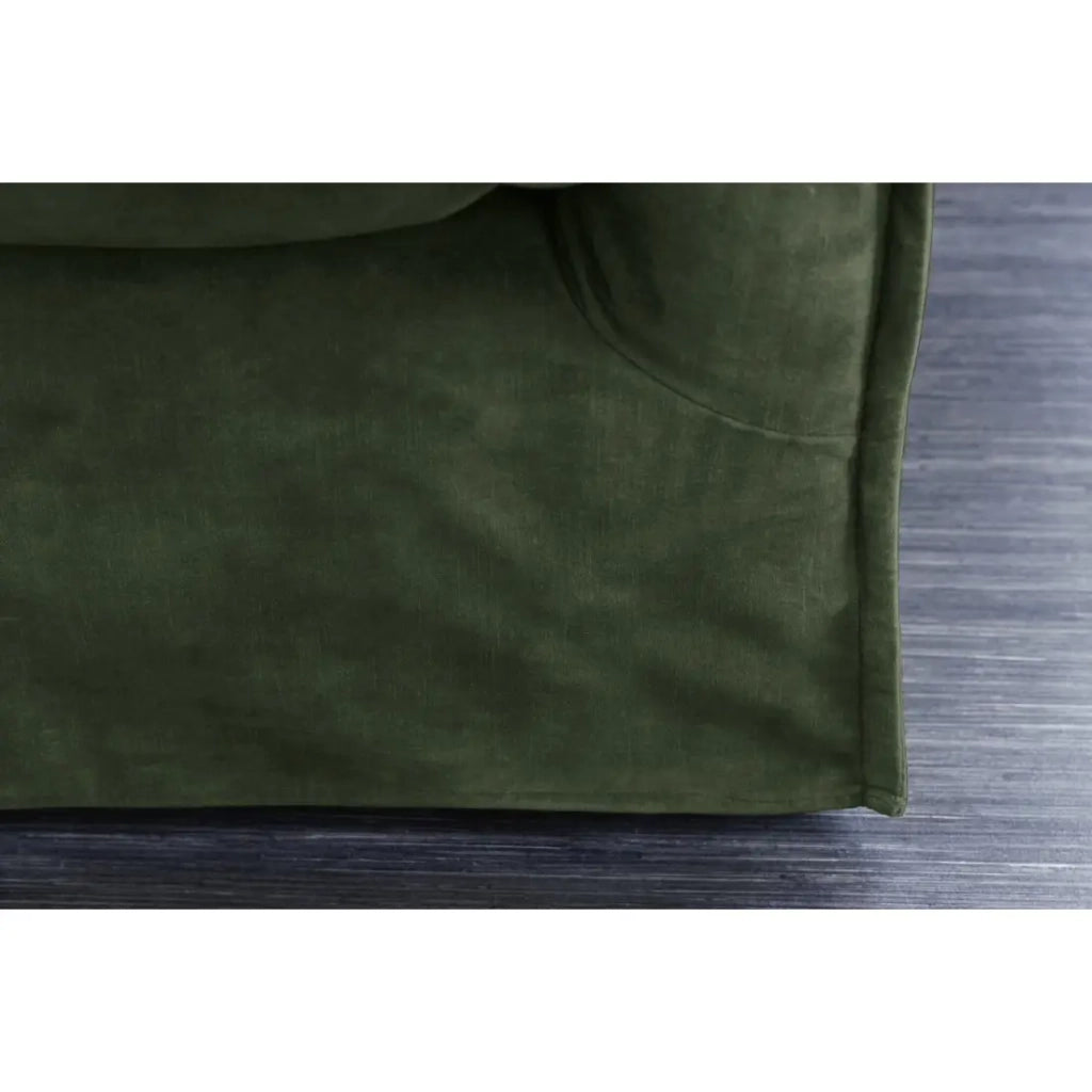 Divano KALIA destro - Velluto verde scuro - 3 posti - Stile contemporaneo