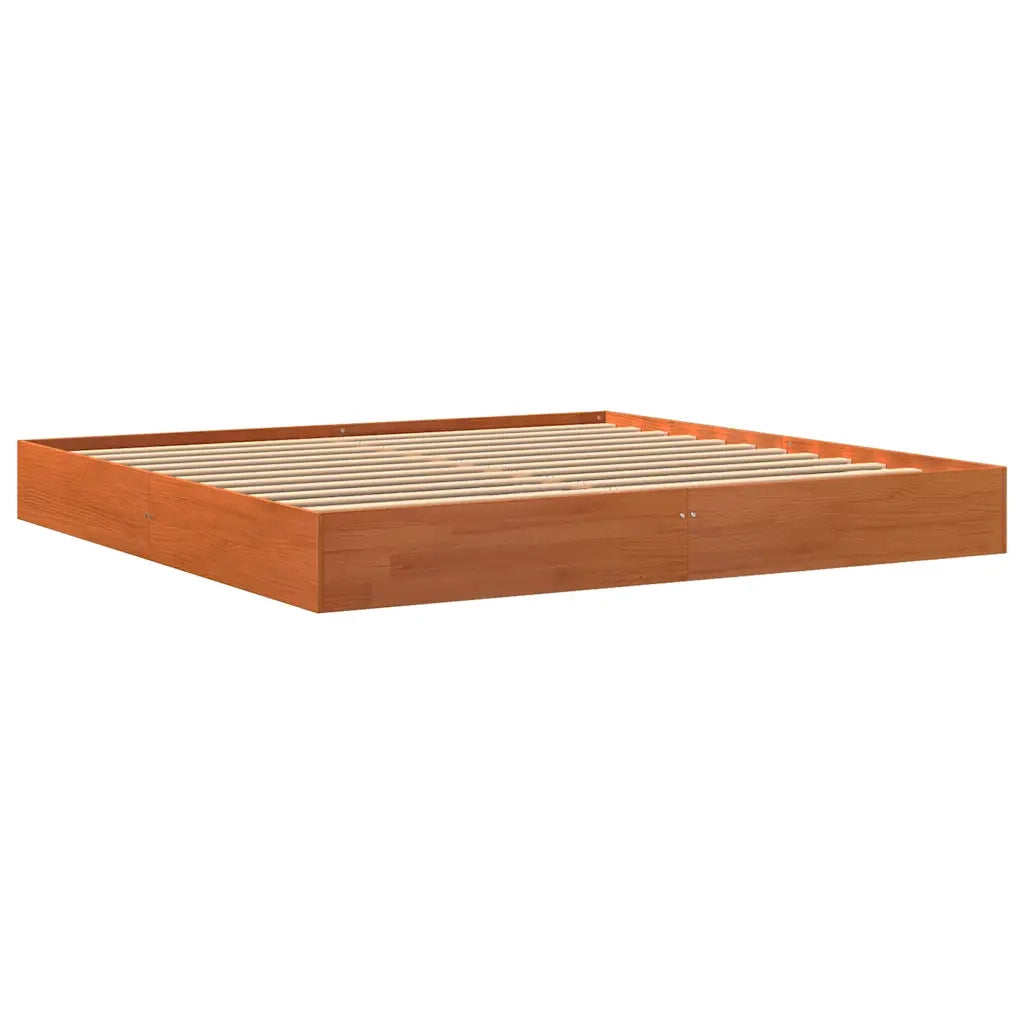 Giroletto senza Materasso Marrone Cera 180x200 cm Legno di Pino 844815