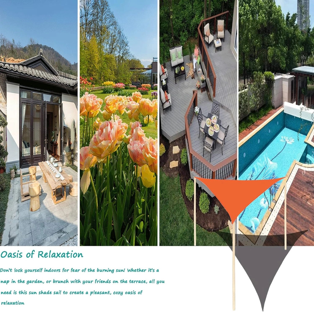 Tenda parasole a vela impermeabile per esterni, per patio, giardino, cortile, piscina, garage coperto, protezione UV, tessuto durevole