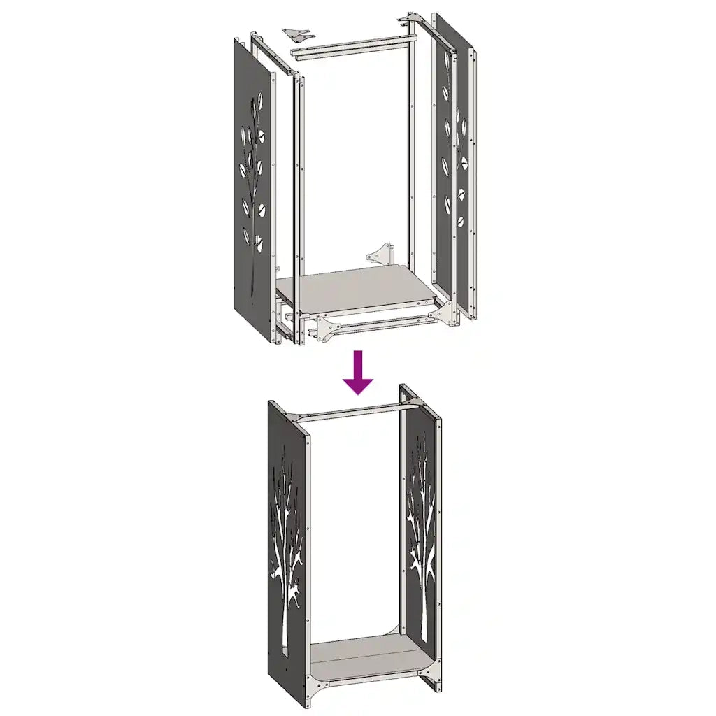 Rastrelliera per Legna da Ardere Nera 40x30x80 cm CFW9843707