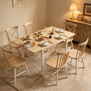 Tavolo da pranzo - pieghevole per 2-6 persone - estraibile 74-134 cm - 2 unità - piedi in acciaio - naturale