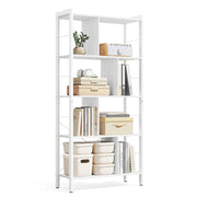 Libreria in stile industriale scaffale a 4 ripiani mobile contenitore autoportante per soggiorno o ufficio facile da montare struttura stabile in ferro stile industriale bianco 12_0004231
