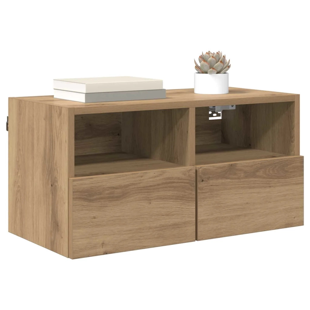 Mobiletti TV da Parete 2 pcs Rovere artigianale 60 x 30 x 30 cm 882925