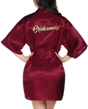 Kimono da sposa a V con collo con cinturino per donna (L, Fuchsia)