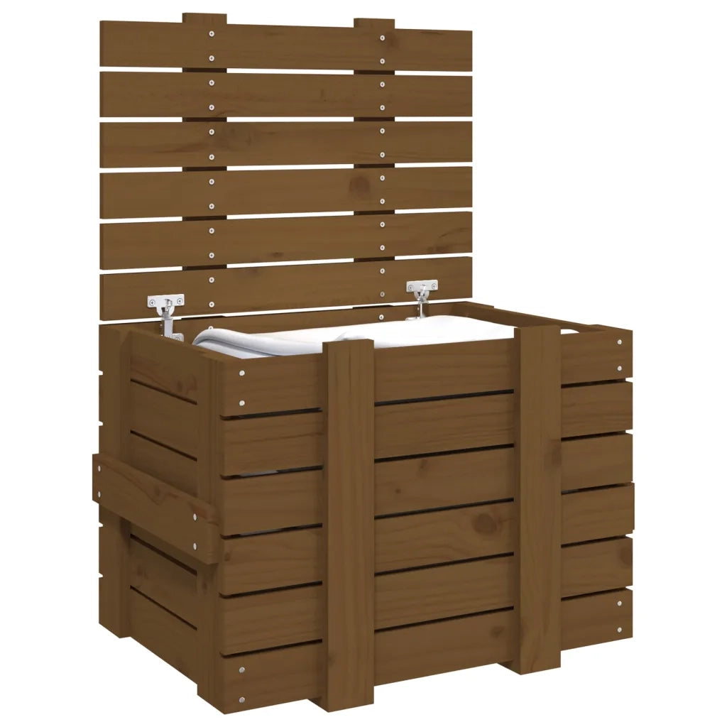 Contenitore Portaoggetti Ambra 58x40,5x42cm Legno Massello Pino 824996