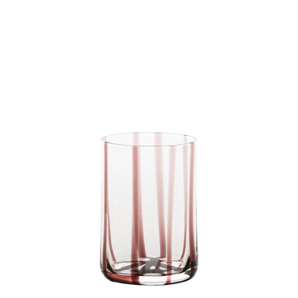 Zafferano Set 6 Bicchieri Tumbler Tirache Colore Ametista in Vetro Colorato in Massa Soffiato a Bocca Design Artigianale Veneziano Elegante