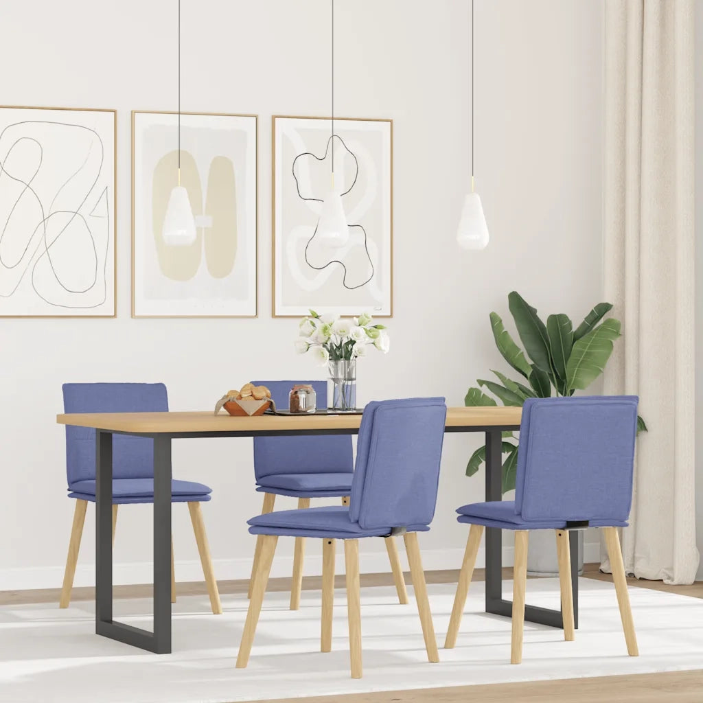 Sedie da Pranzo 4 pz | Sedie da cucina Blu Jeans in Tessuto