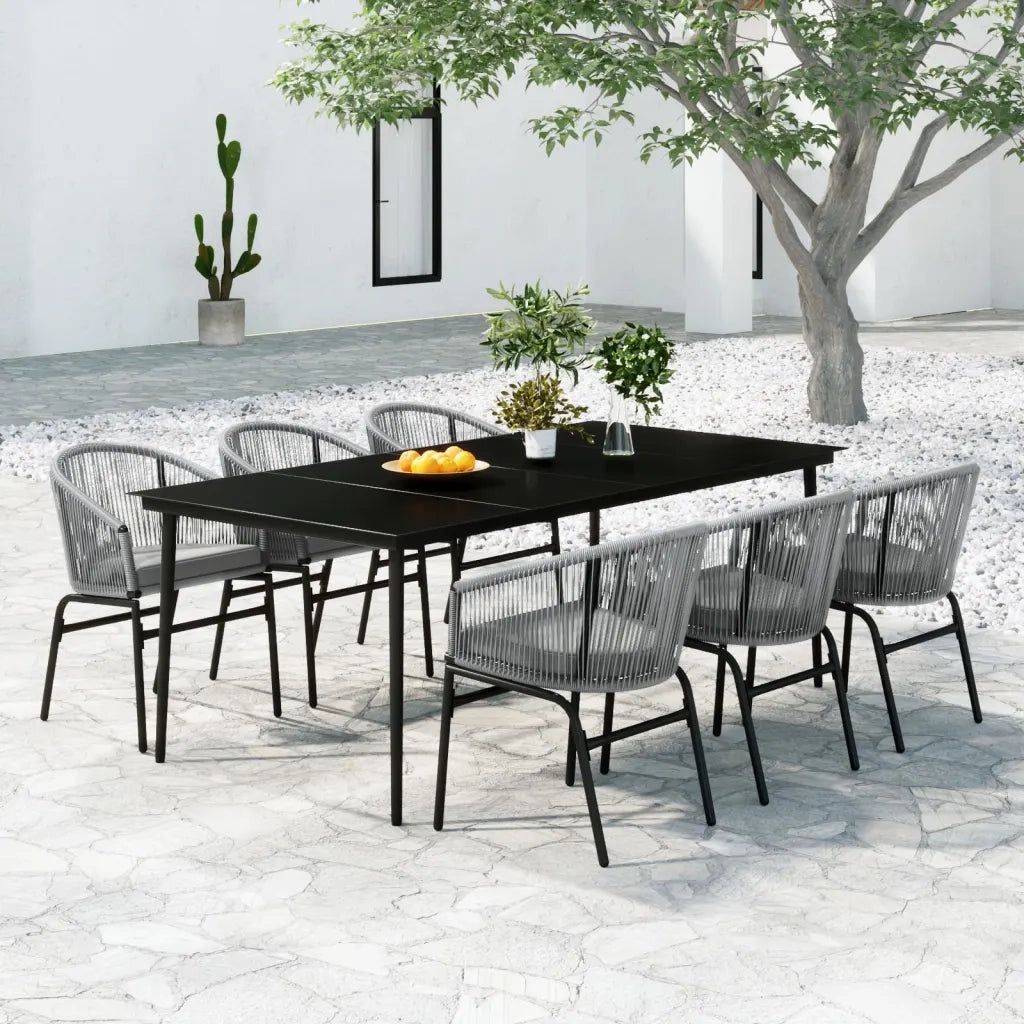 Set Mobili da Pranzo da Giardino 7 pz Antracite cod mxl 39389