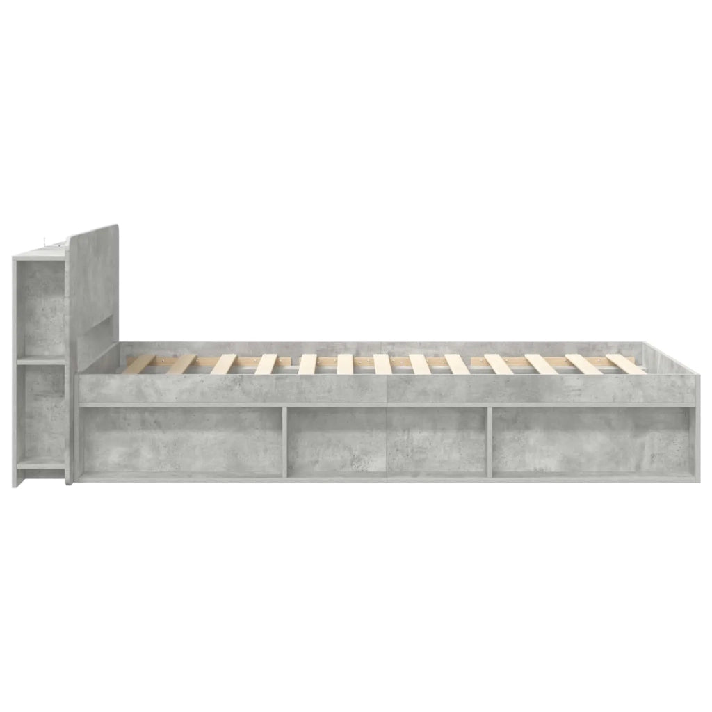 Telaio del letto con storage Grigio Cemento 80 x 200 cm