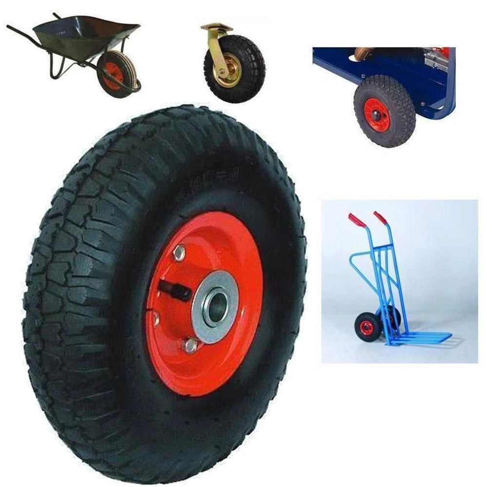 Trade Shop - Ruota In Gomma Per Cariola Muratore Con Cuscinetto 136 Kg 4.10 /3.50 - 4 Gonfia -