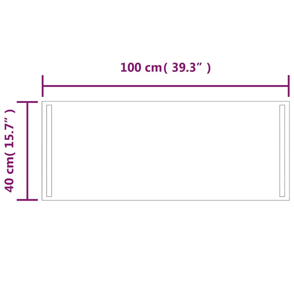 Specchio da Bagno con Luci LED-Specchio per Bagno 100x40 cm 274976