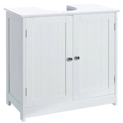 Mobile Bagno Sotto Lavabo Legno MDF Armadietto Mobiletto 2 Ante 60x30cm Bianco