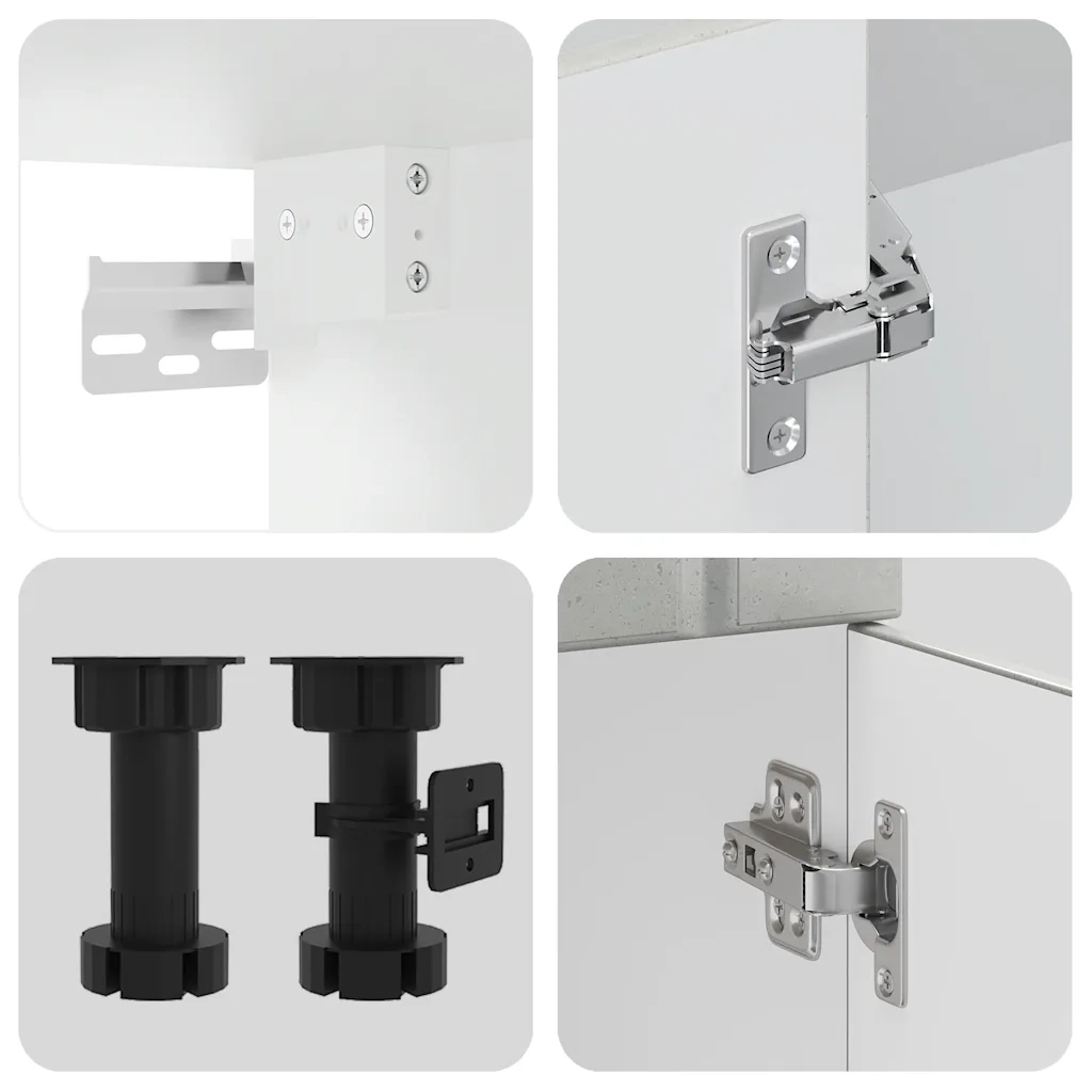 vidaXL Set Mobili da Cucina 11 pz Lucca Grigio Cemento in Truciolato