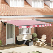 Tenda Retrattile Rosso e Bianco 400 × 300 cm 3330554